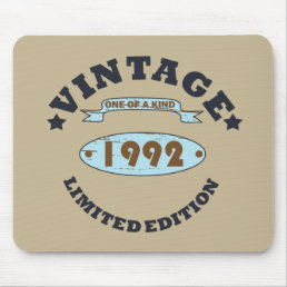 born in 1992 vintage birthday mouse pad