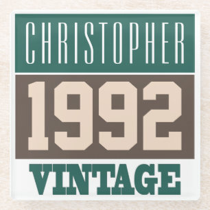 Born in 1992 with Christian Name Glass Coaster