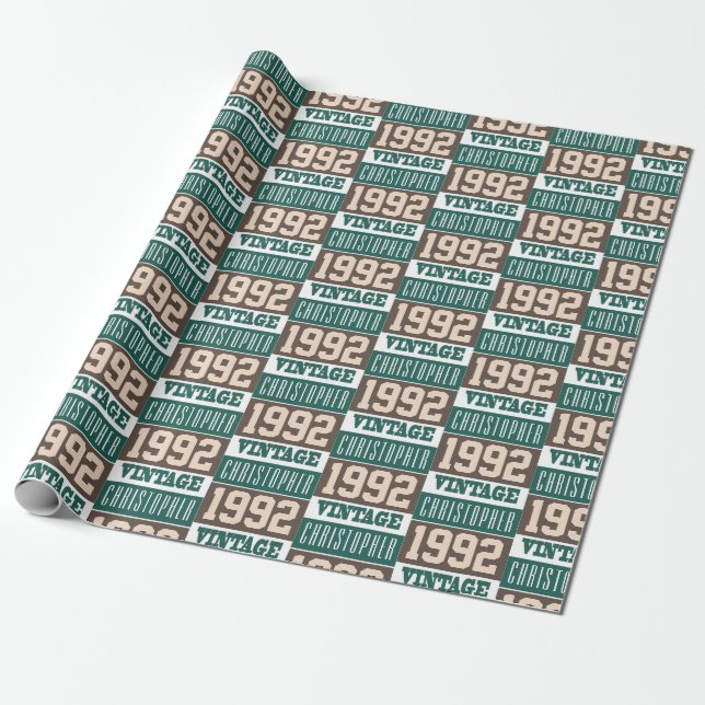 Born in 1992 wrapping paper (Unrolled)