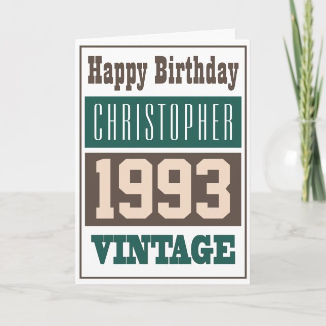 Born in 1993 Greetings Card (Front)