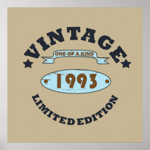 born in 1993 vintage birthday gift poster