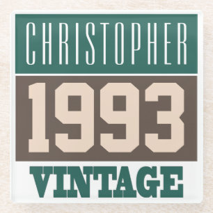 Born in 1993 with Christian Name Glass Coaster