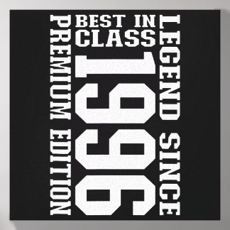 Born In 1996 Cool In Cl Legend Since 1996 Birthday Canvas Photo Tile