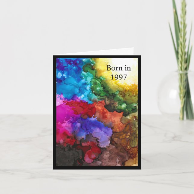 Born in 1997 Birthday Fun Facts Card (Front)