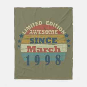 Born in 1998 birthday gift fleece blanket