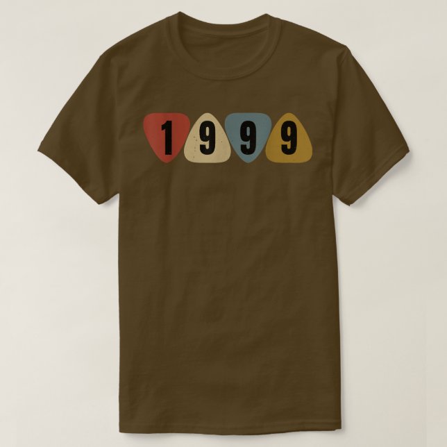 Born In 1999 Guitarist Guitar Pick Music Birthday  T-Shirt (Design Front)