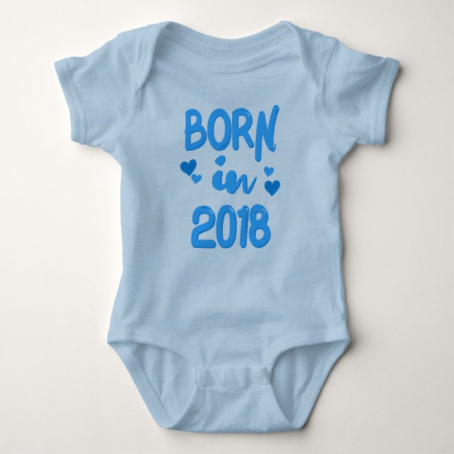 BORN IN 2018 BOY BABY BODYSUIT (Front)