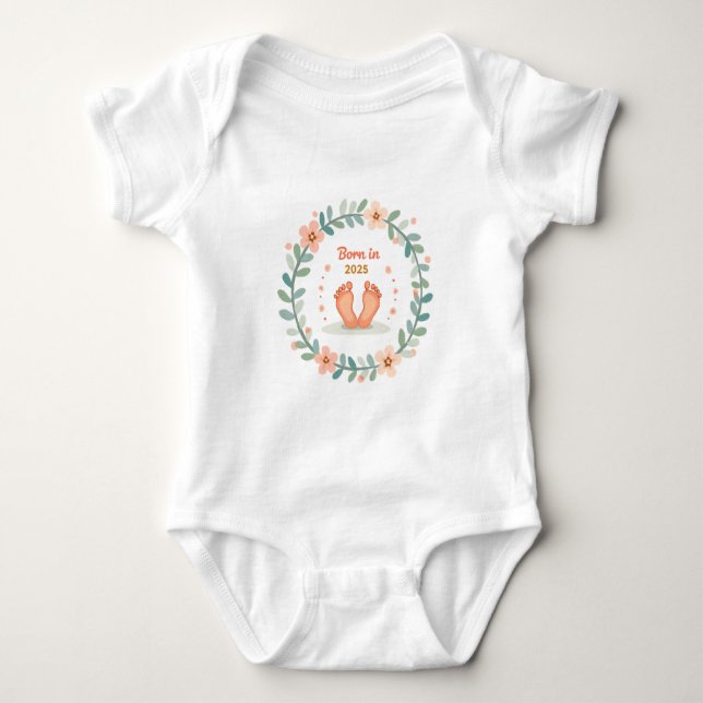 Born in 2025 baby bodysuit (Front)