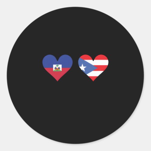 Born In America With Haitian And Puerto Rican P Fl Classic Round Sticker
