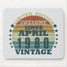 Born in april 1980 vintage birthday mouse pad