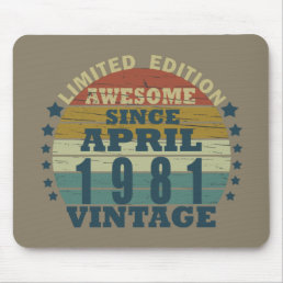 Born in april 1981 vintage birthday mouse pad