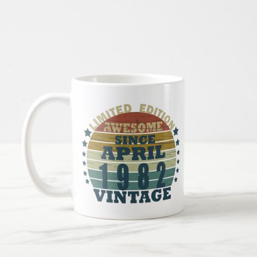 Born in april 1982 vintage birthday coffee mug