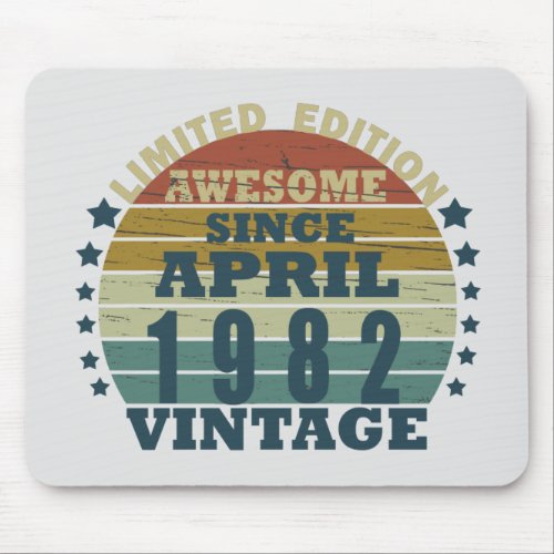 Born in april 1982 vintage birthday mouse pad