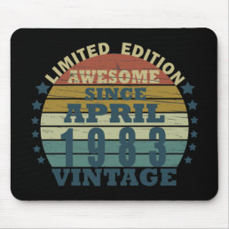 Born in april 1983 vintage birthday mouse pad