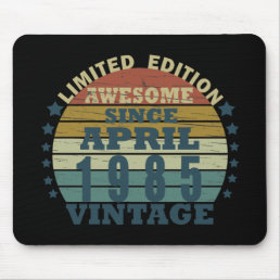 born in april 1985 vintage birthday mouse pad