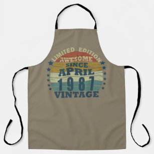 born in april 1987 vintage birthday apron