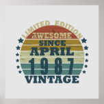 born in april 1987 vintage birthday poster<br><div class="desc">You can add some originality to your wardrobe with this original 1987 vintage sunset retro-looking birthday design with awesome colors and typography font lettering, is a great gift idea for men, women, husband, wife girlfriend, and a boyfriend who will love this one-of-a-kind artwork. The best amazing and funny holiday present...</div>