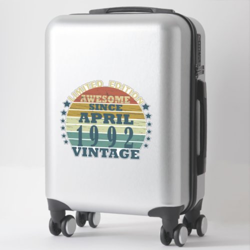 Born in april 1992 vintage birthday sticker