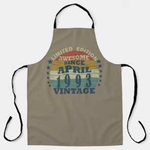 born in april 1993 vintage birthday apron