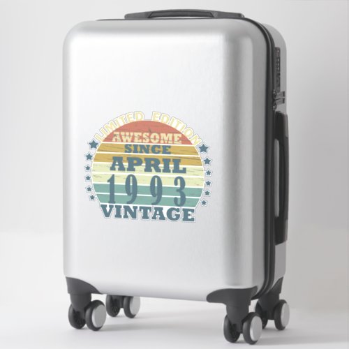 born in april 1993 vintage birthday sticker