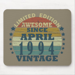 Born in april 1994 vintage birthday mouse pad