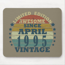 born in april 1995 vintage birthday mouse pad