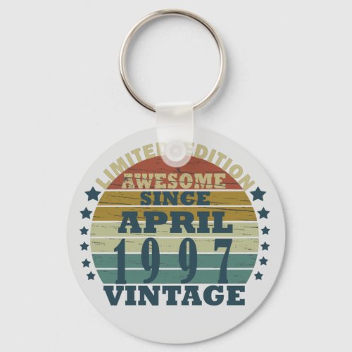 Born in april 1997 vintage birthday keychain