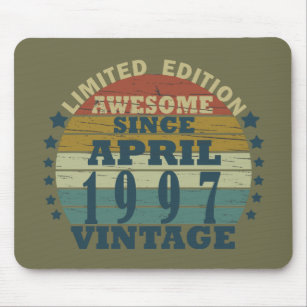 Born in april 1997 vintage birthday mouse pad