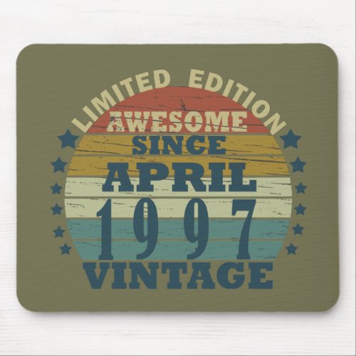 Born in april 1997 vintage birthday mouse pad