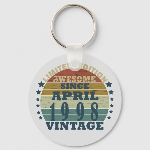 Born in april 1998 vintage birthday keychain