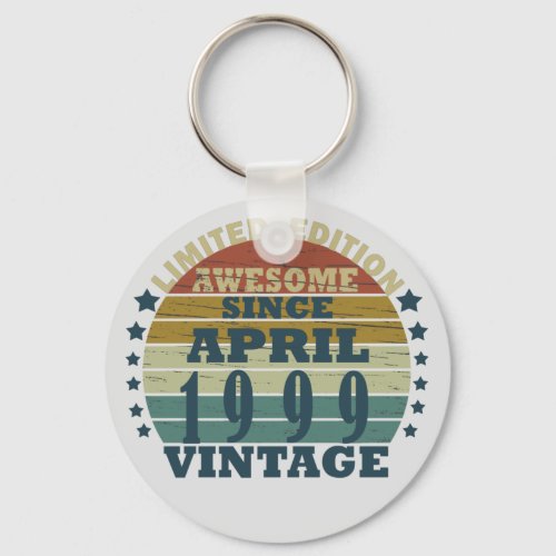 Born in april 1999 vintage birthday keychain