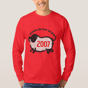 Born in Chinese Fire Pig Year 2007 Man Red Shirt