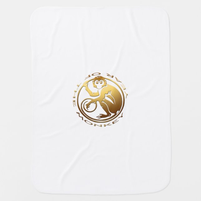 Born in Chinese Monkey Year 2016 Baby Blanket (Front)