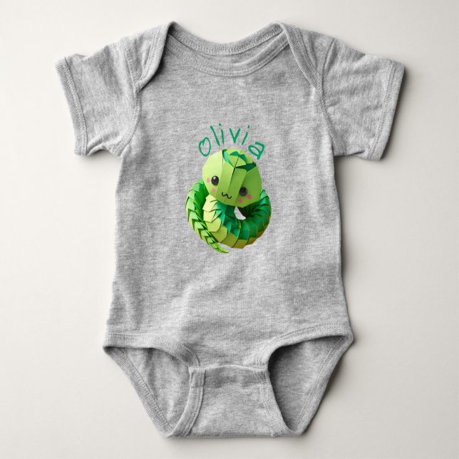 Born in Chinese New Year of The Snake name BB Baby Bodysuit (Front)
