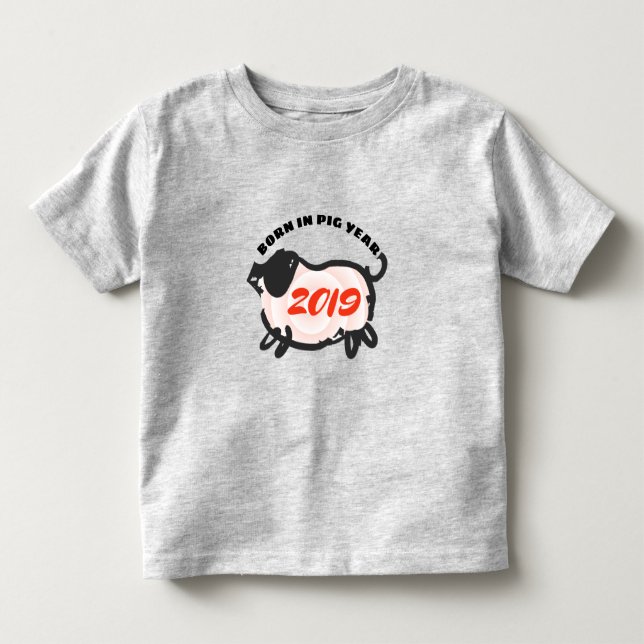 Born in Chinese Pig custom Year Baby Shirt (Front)