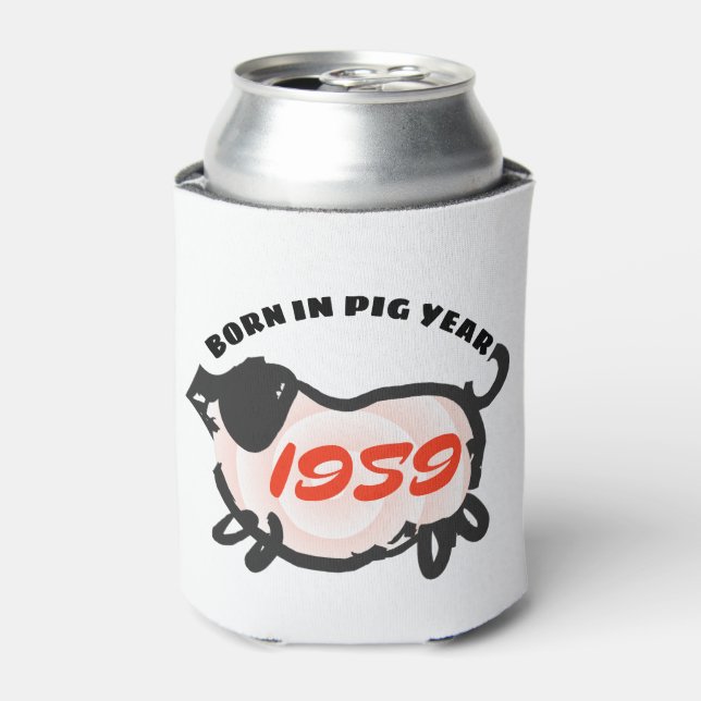 Born in Chinese Pig Year 1959 Zodiac Can Cooler (Can Front)