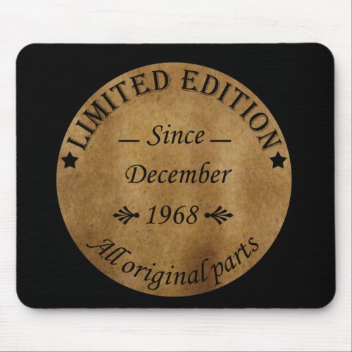 born in december 1968 classic mouse pad