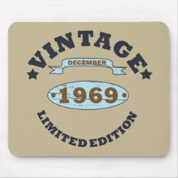 born in december 1969 vintage birthday mouse pad
