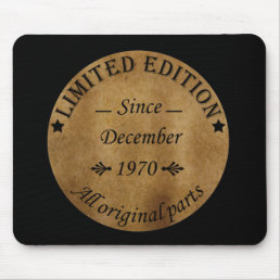 born in december 1970 vintage birthday mouse pad