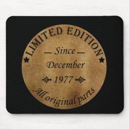born in december 1977 vintage birthday mouse pad