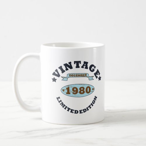 born in december 1980 vintage birthday coffee mug