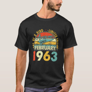Born In February 1963 59Th Birthday Gift Retro 59 T-Shirt
