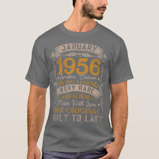 Born In January 1956 Vintage 65th Birthday Gift T-Shirt