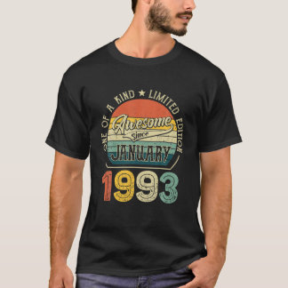 Born In January 1993 29 Yrs Tee Vintage 29Th Birth