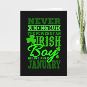 BORN IN JANUARY Birthday Irish Boy Men Dad Card