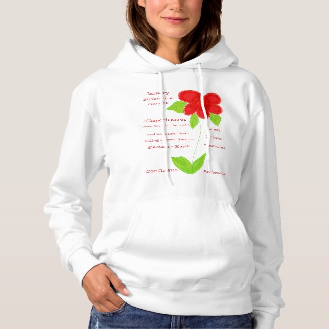 Born In January Birthstone Garnet Hoodie (Front)