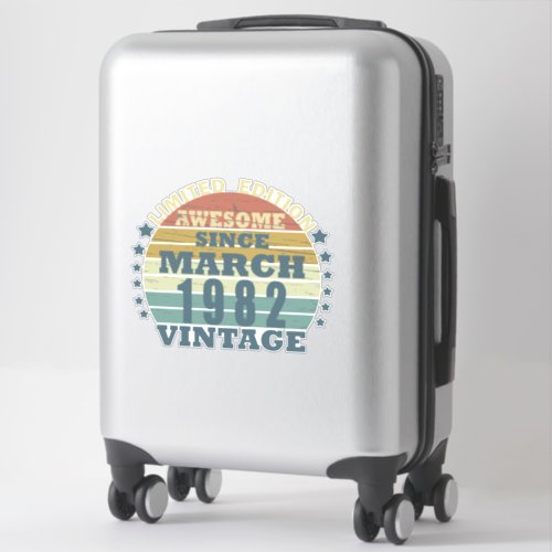 Born in March 1982 vintage birthday Sticker