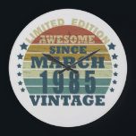 born in march 1985 vintage birthday large clock<br><div class="desc">You can add some originality to your wardrobe with this original 1985 vintage sunset retro-looking birthday design with awesome colors and typography font lettering, is a great gift idea for men, women, husband, wife girlfriend, and a boyfriend who will love this one-of-a-kind artwork. The best amazing and funny holiday present...</div>