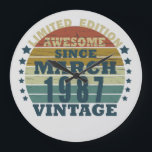 born in march 1987 vintage birthday large clock<br><div class="desc">You can add some originality to your wardrobe with this original 1987 vintage sunset retro-looking birthday design with awesome colors and typography font lettering, is a great gift idea for men, women, husband, wife girlfriend, and a boyfriend who will love this one-of-a-kind artwork. The best amazing and funny holiday present...</div>