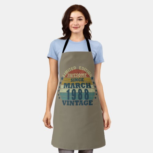 born in march 1988 vintage birthday apron